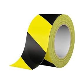 Öntapadós jelzőszalag sárga-fekete 50 m x 5 cm